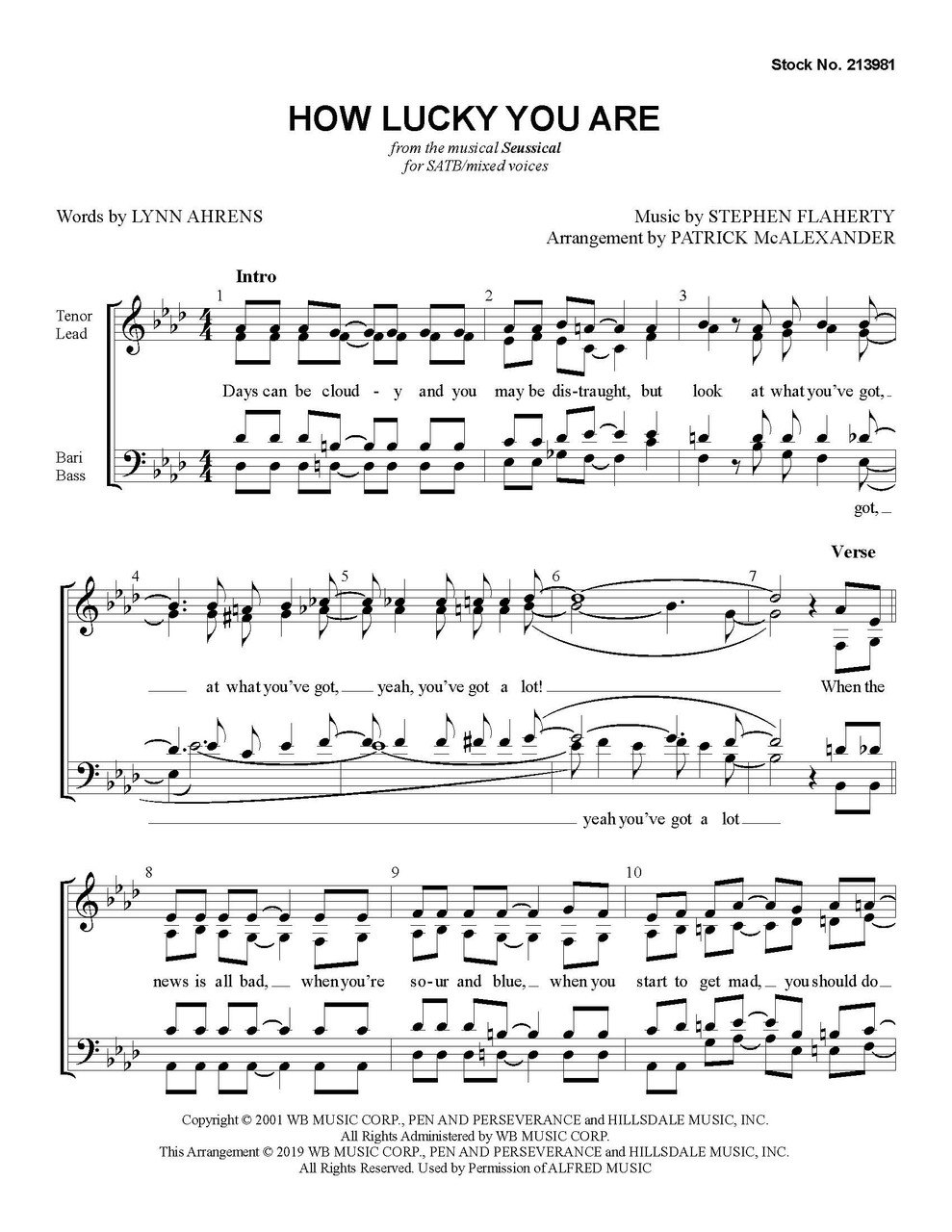 How Lucky You Are (SATB) (arr. McAlexander) - Download