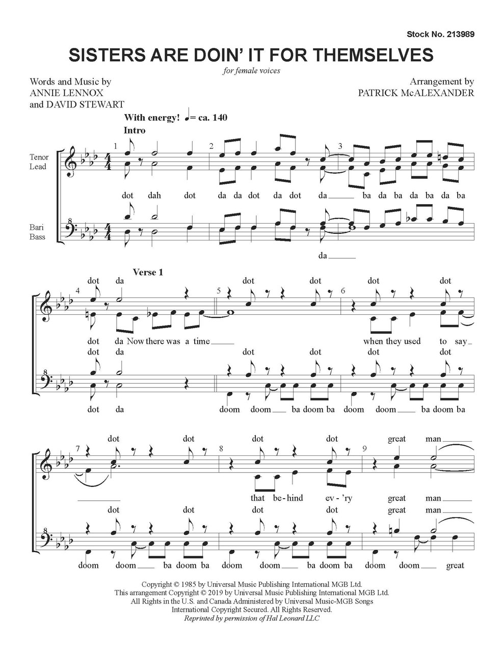 Sisters Are Doin' It for Themselves (SSAA) (arr. McAlexander)