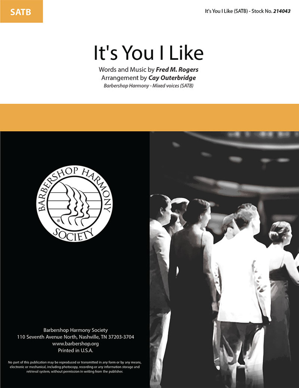 It's You I Like (SATB) (arr. Outerbridge)