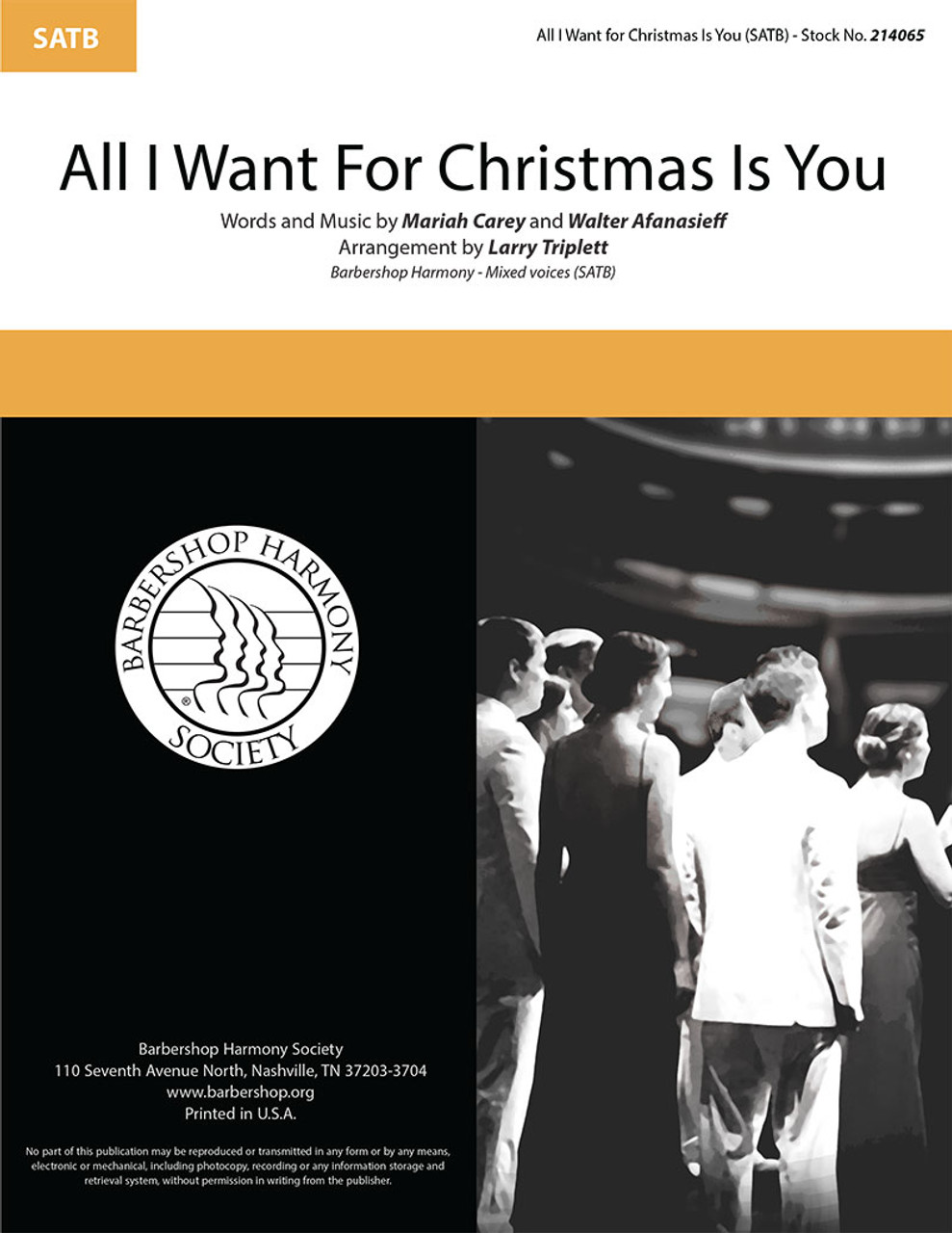 All I Want For Christmas Is You (SATB) (arr. Triplett)