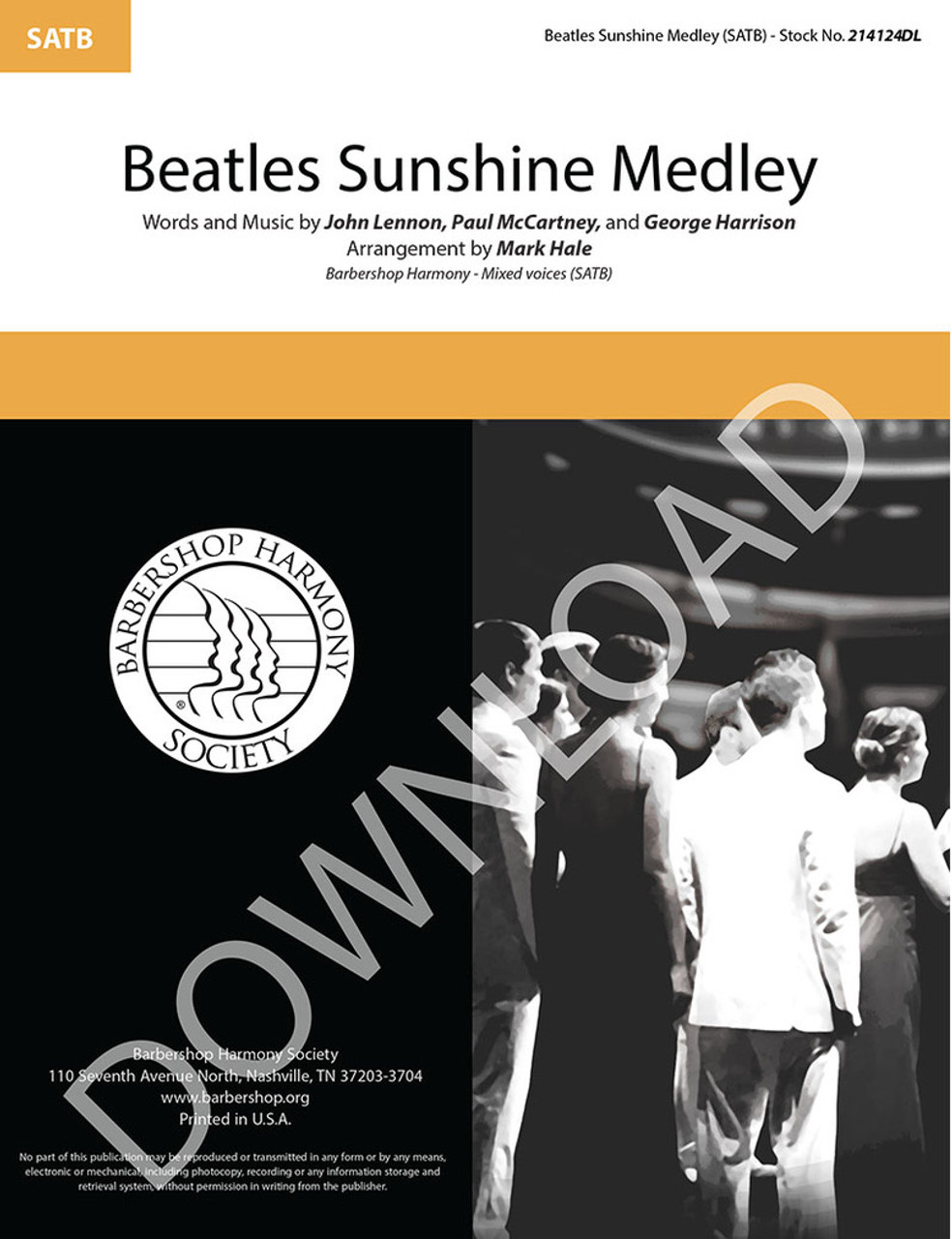 Beatles Sunshine Medley (SATB) (arr. Hale) - Download