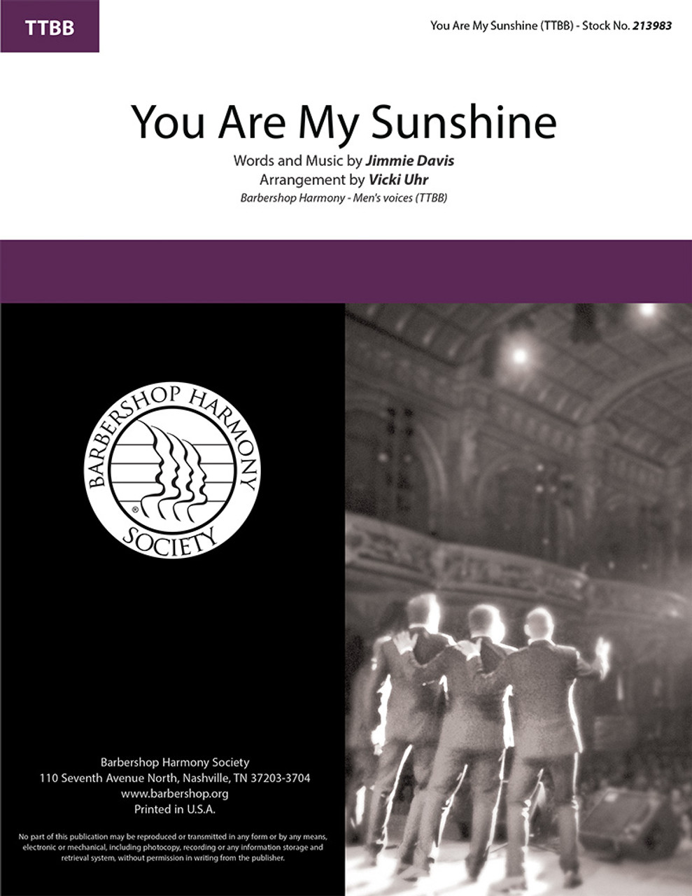 You Are My Sunshine (TTBB) (arr. Uhr)
