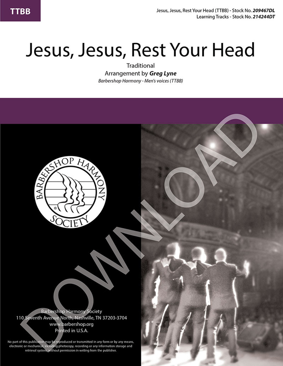 Jesus, Jesus, Rest Your Head (TTBB) (arr. Lyne) - Download