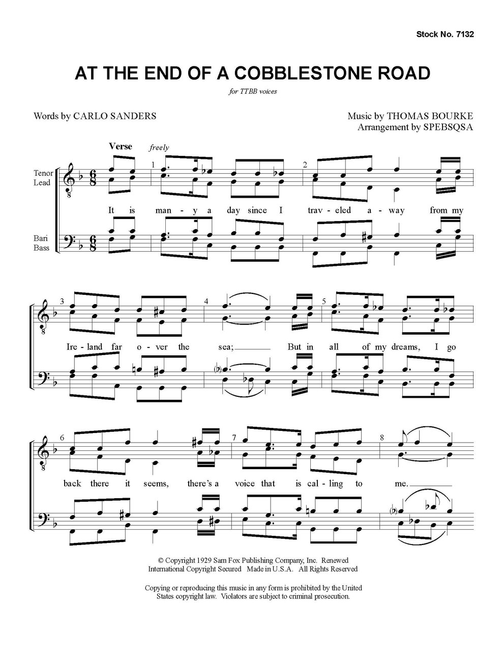 At the End Of a Cobblestone Road (TTBB) - Download