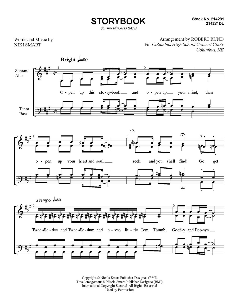 Storybook (SATB) (arr. Rund)