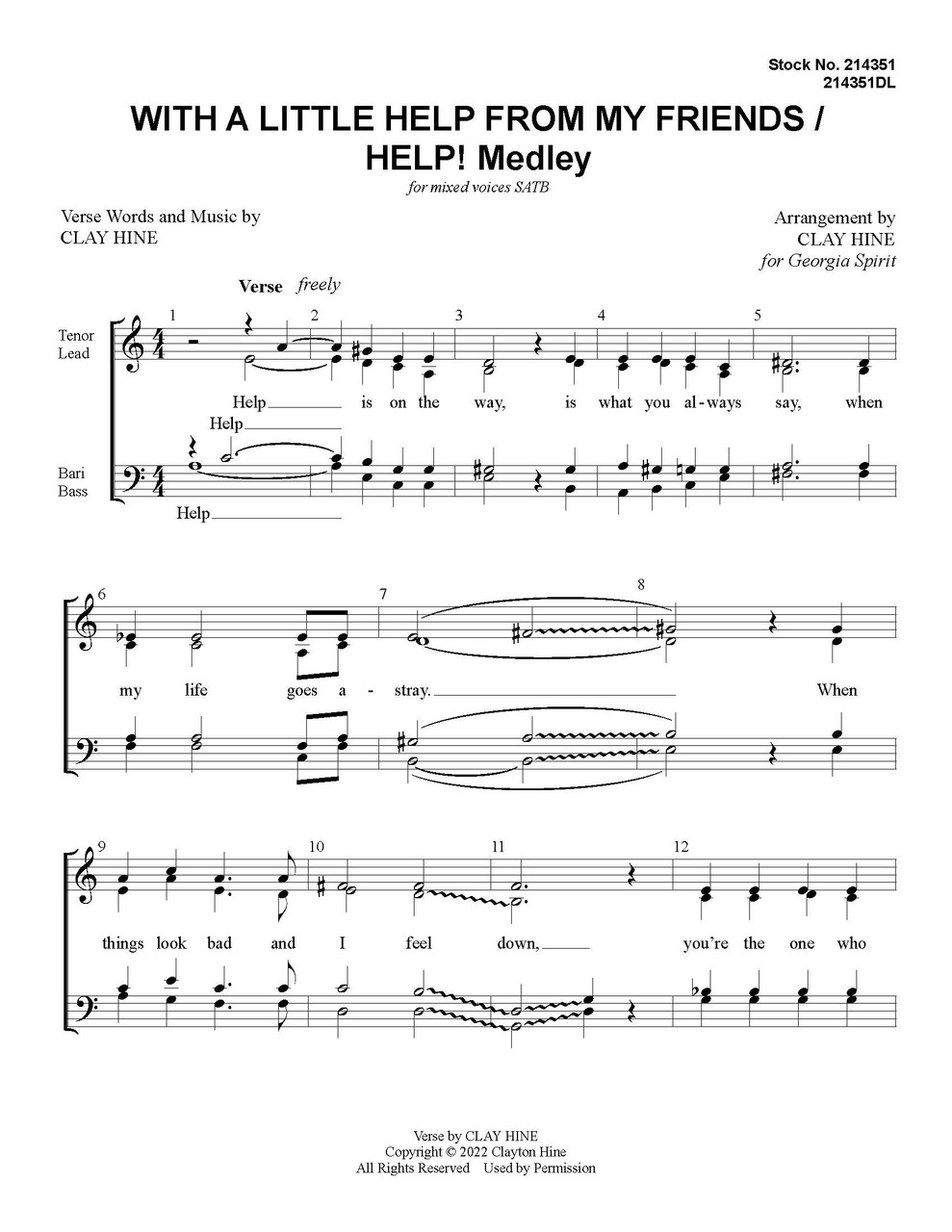 Help! Medley (SATB) (arr. Hine)