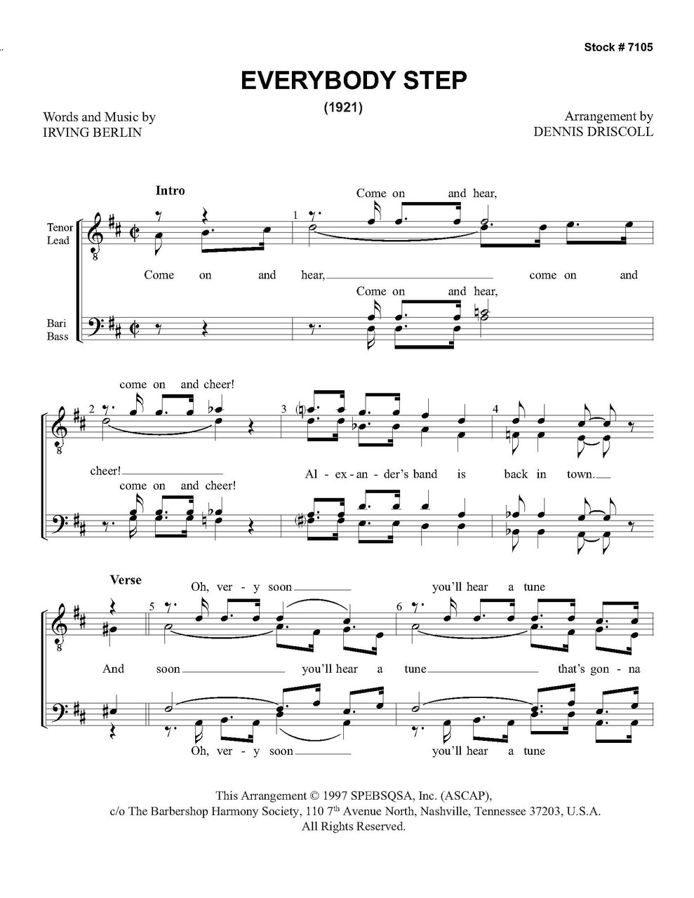 Everybody Step (TTBB) (arr. Driscoll) - Download