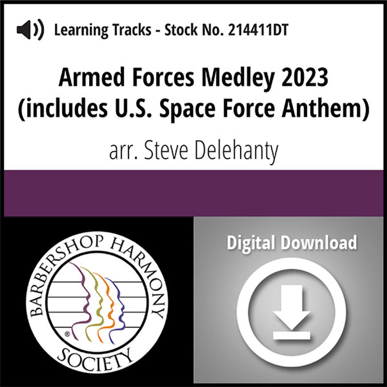 Armed Forces Medley 2023 (TTBB) (arr. Delehanty) - Digital Learning Tracks for 214410