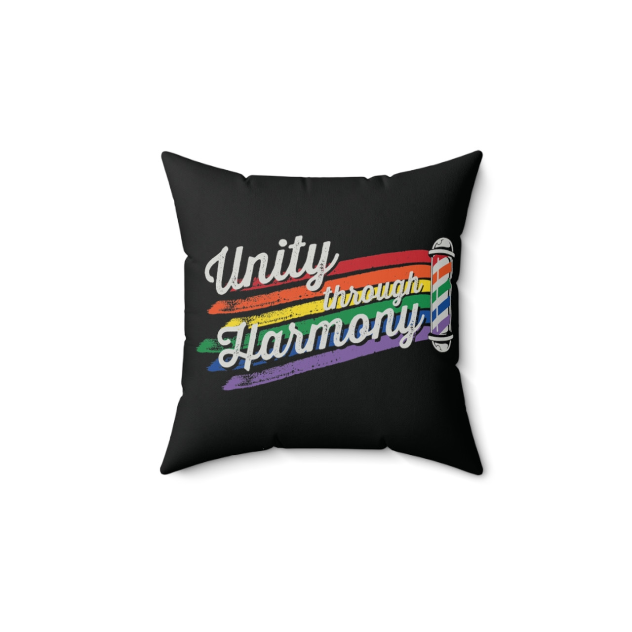 Black Unity through Harmony Polyester Square Pillow