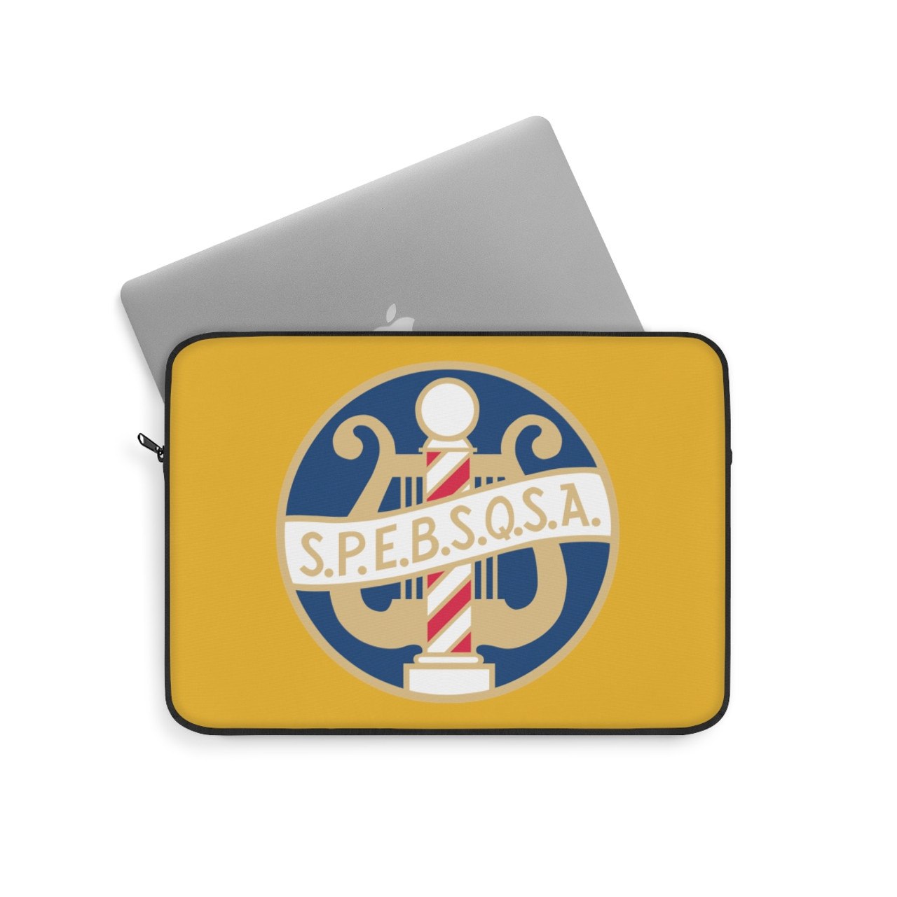 Yellow Laptop Sleeve with SPEBSQSA Logo