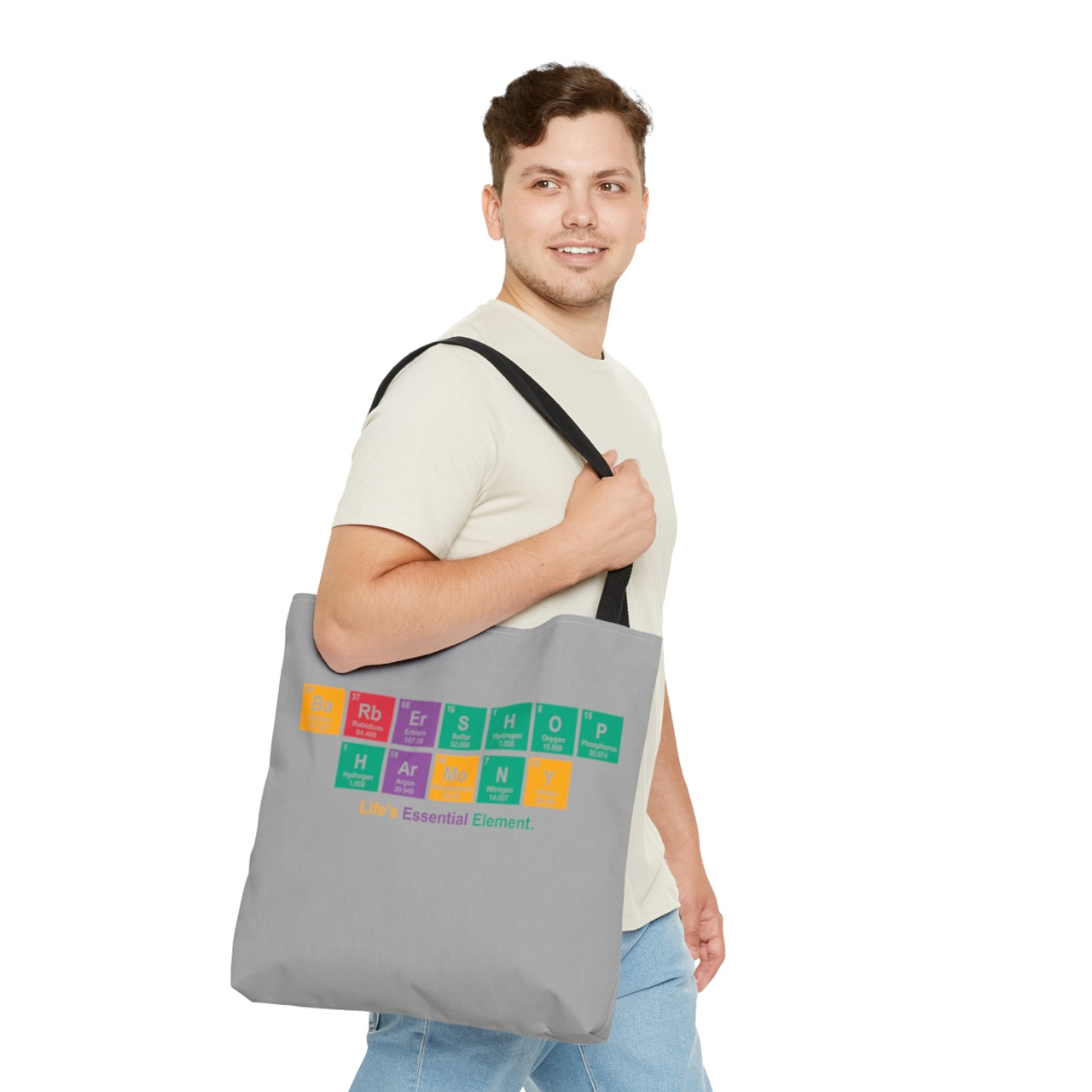 Barbershop Elements Light Gray Tote Bag