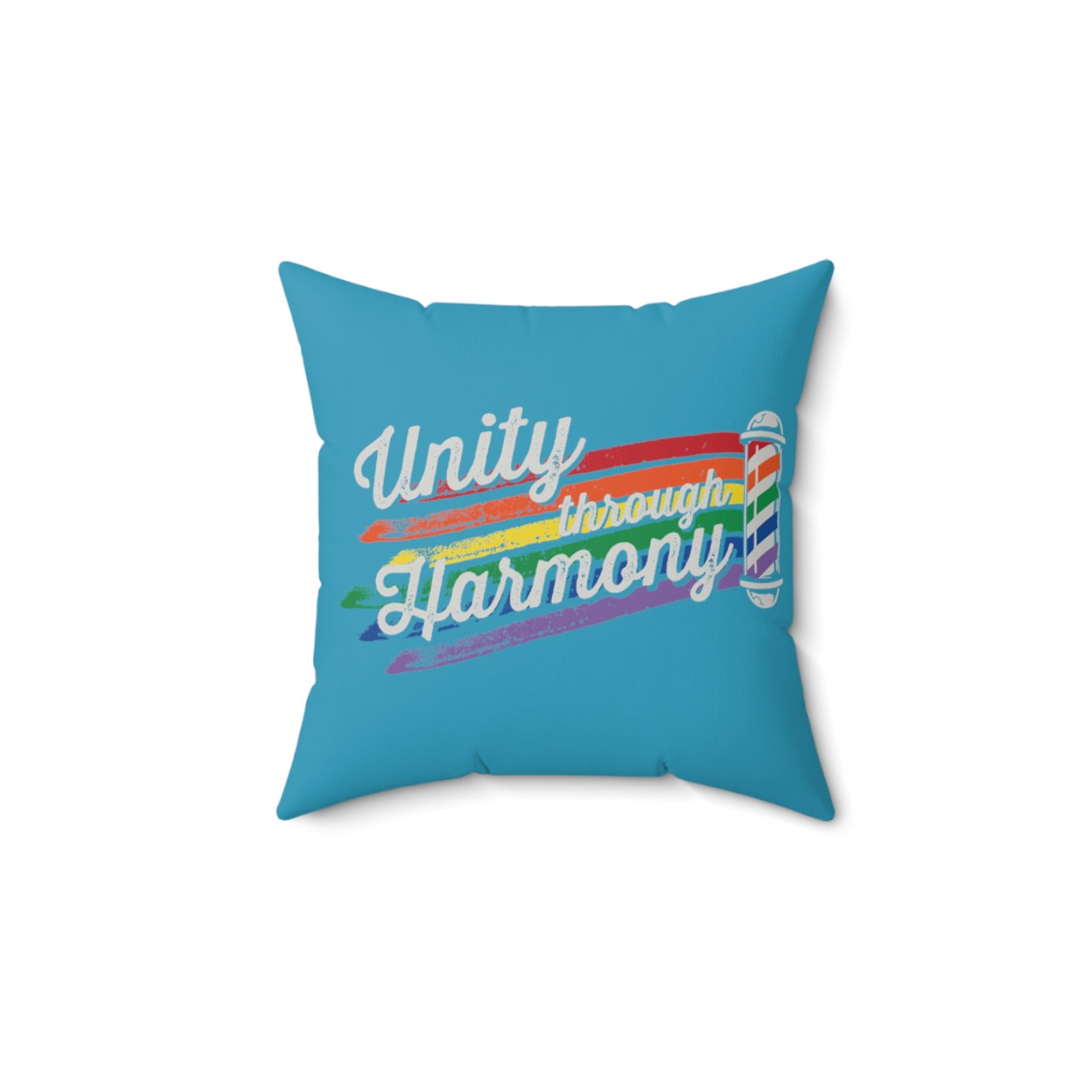 Turquoise Unity through Harmony Polyester Square Pillow