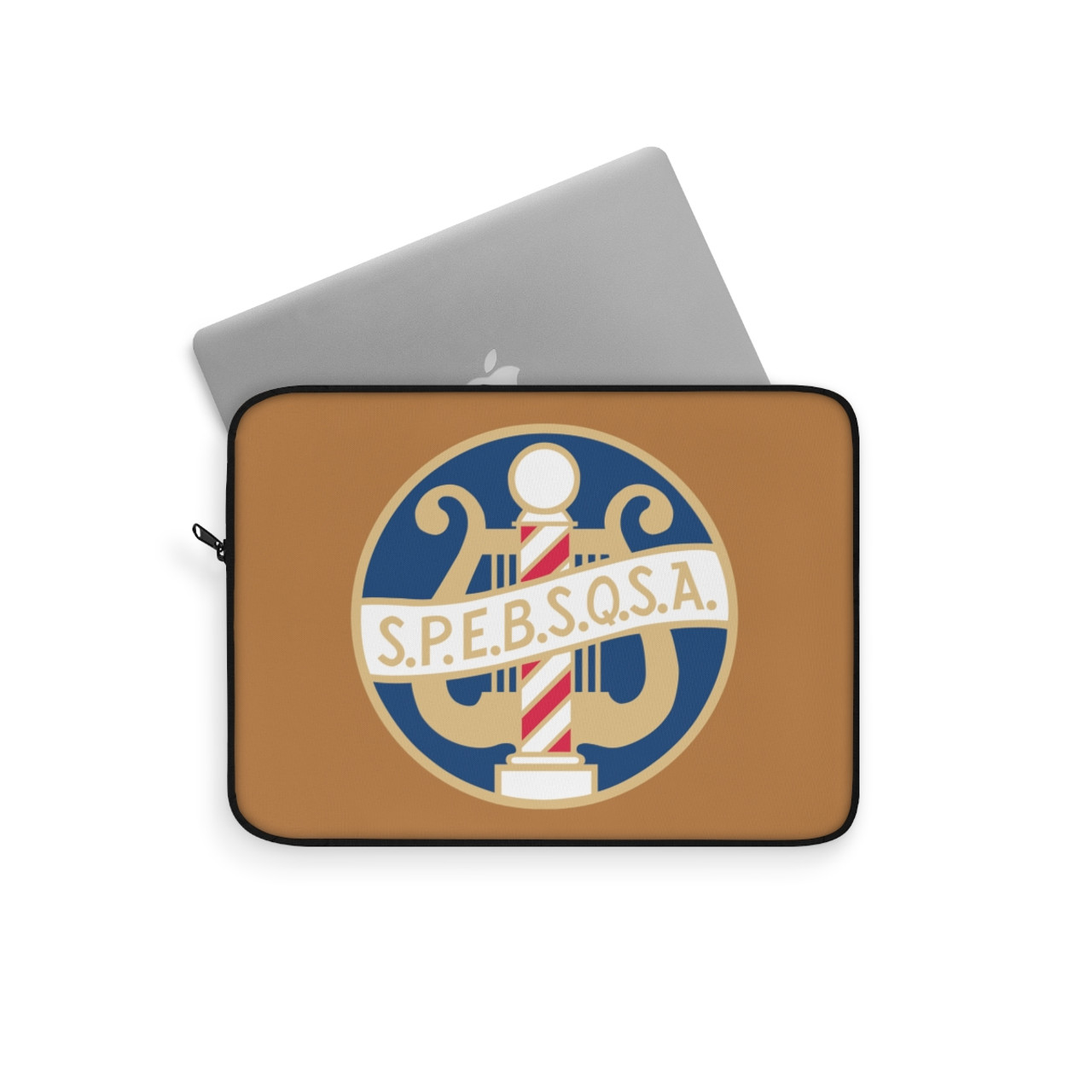 Light Brown Laptop Sleeve with SPEBSQSA Logo