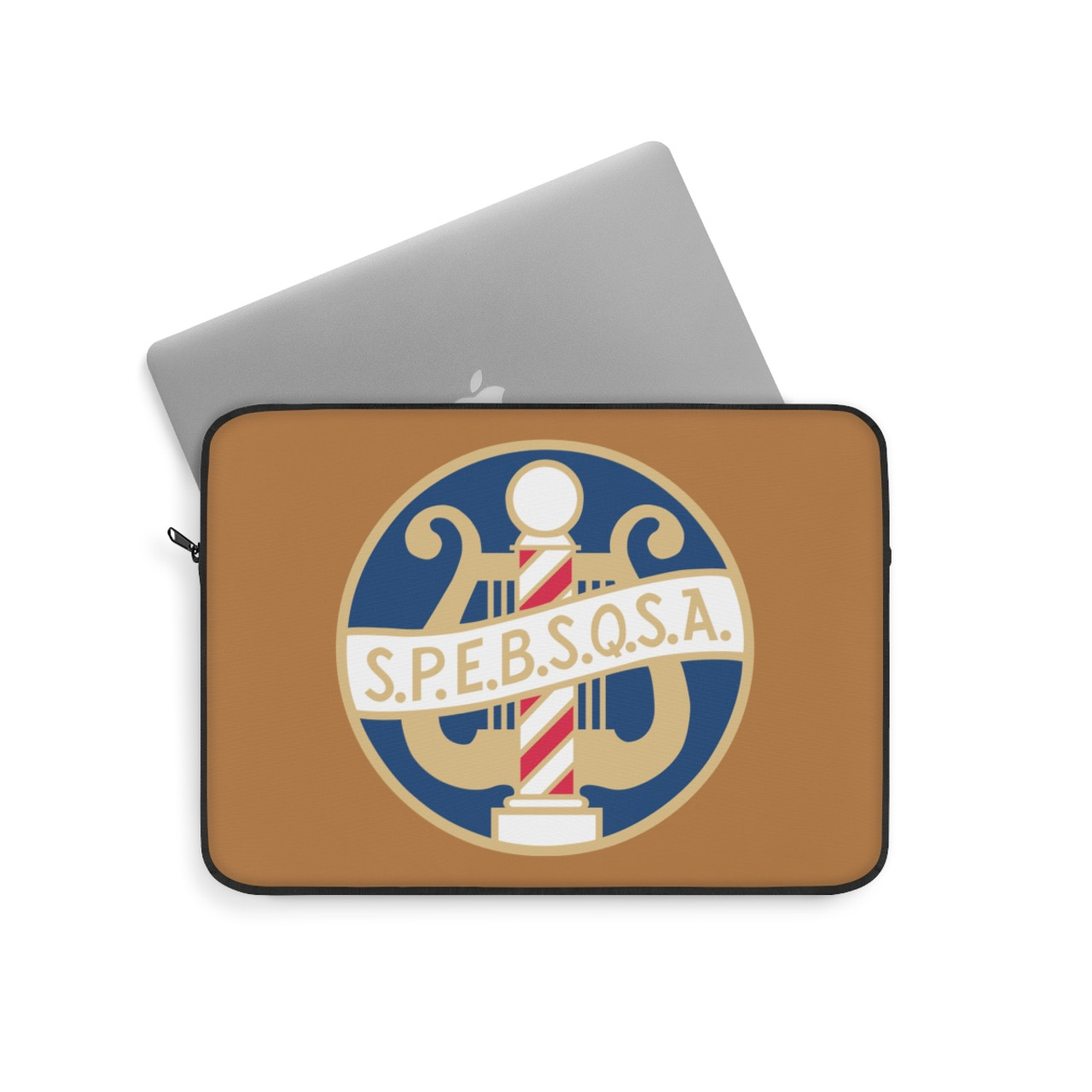 Light Brown Laptop Sleeve with SPEBSQSA Logo