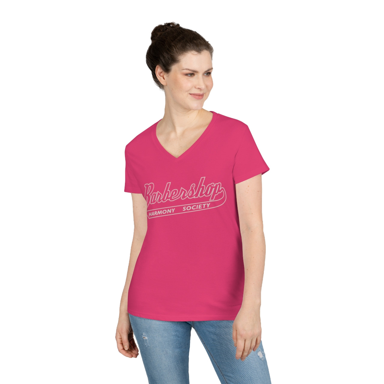 Women's V-Neck Barbershop Harmony "Uni" T-Shirt- Multiple Colors