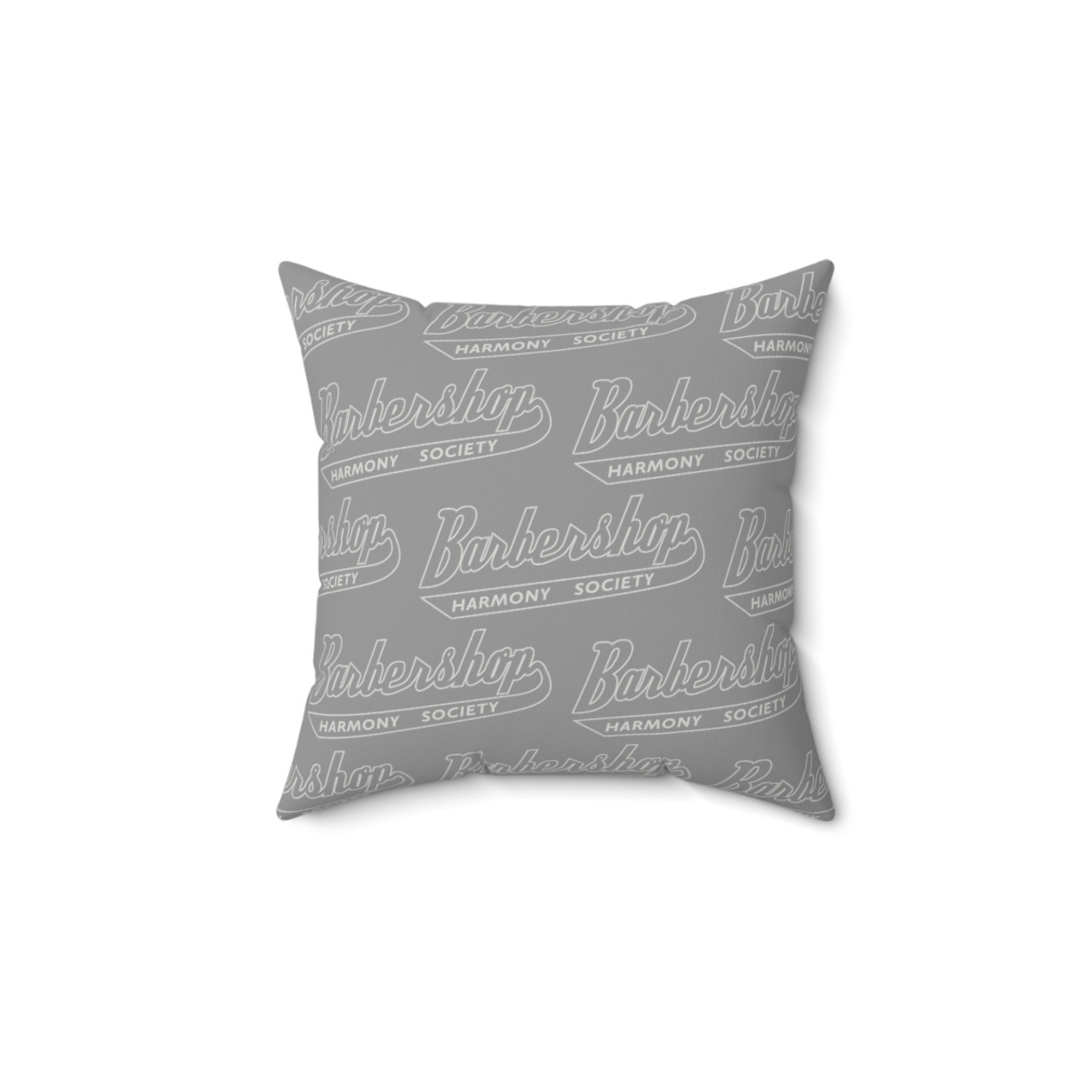 Gray Multi Barbershop Harmony Society "Uni" Polyester Square Pillow