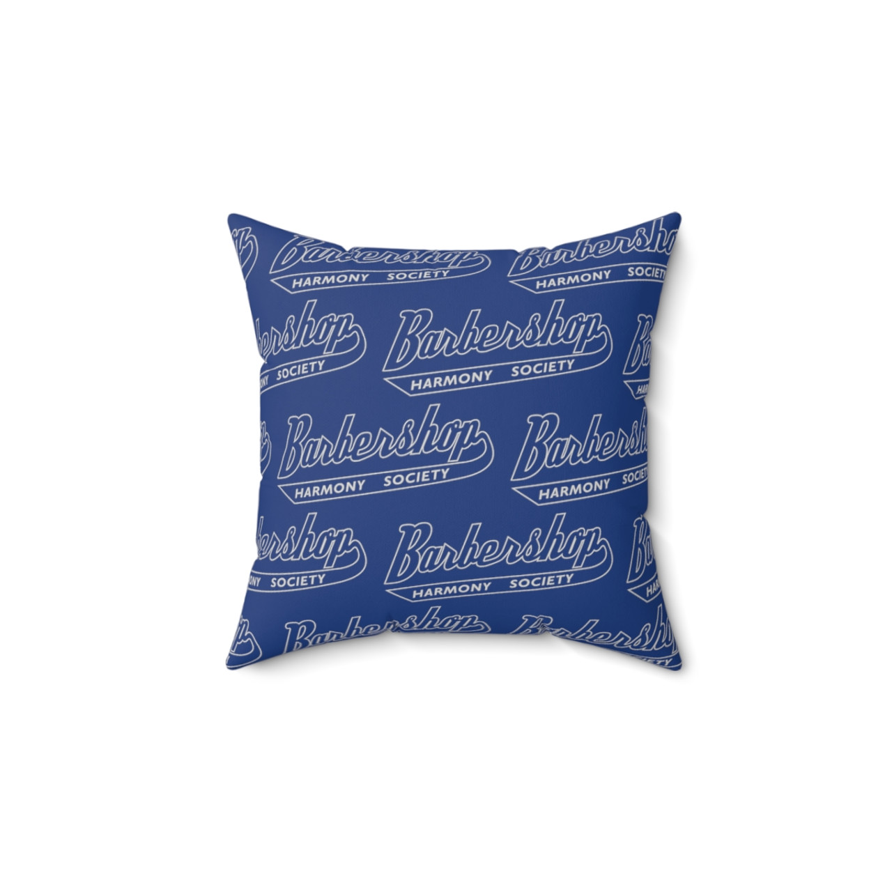 Dark Blue Multi Barbershop Harmony Society "Uni" Polyester Square Pillow