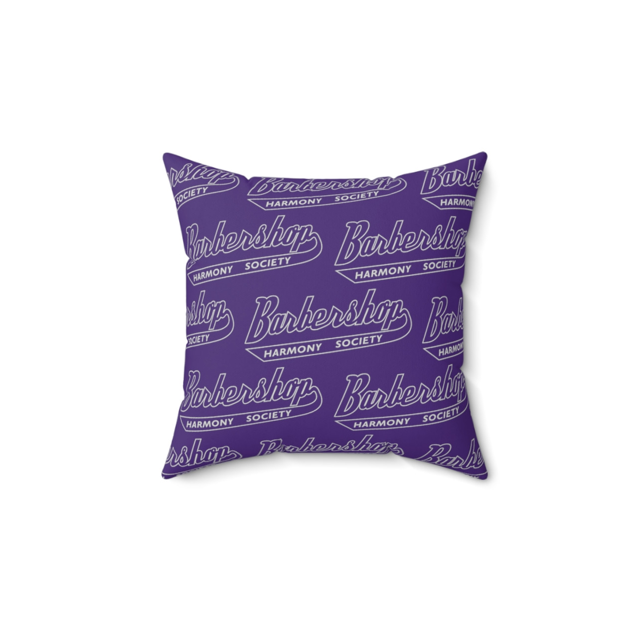 Purple Multi Barbershop Harmony Society "Uni" Polyester Square Pillow