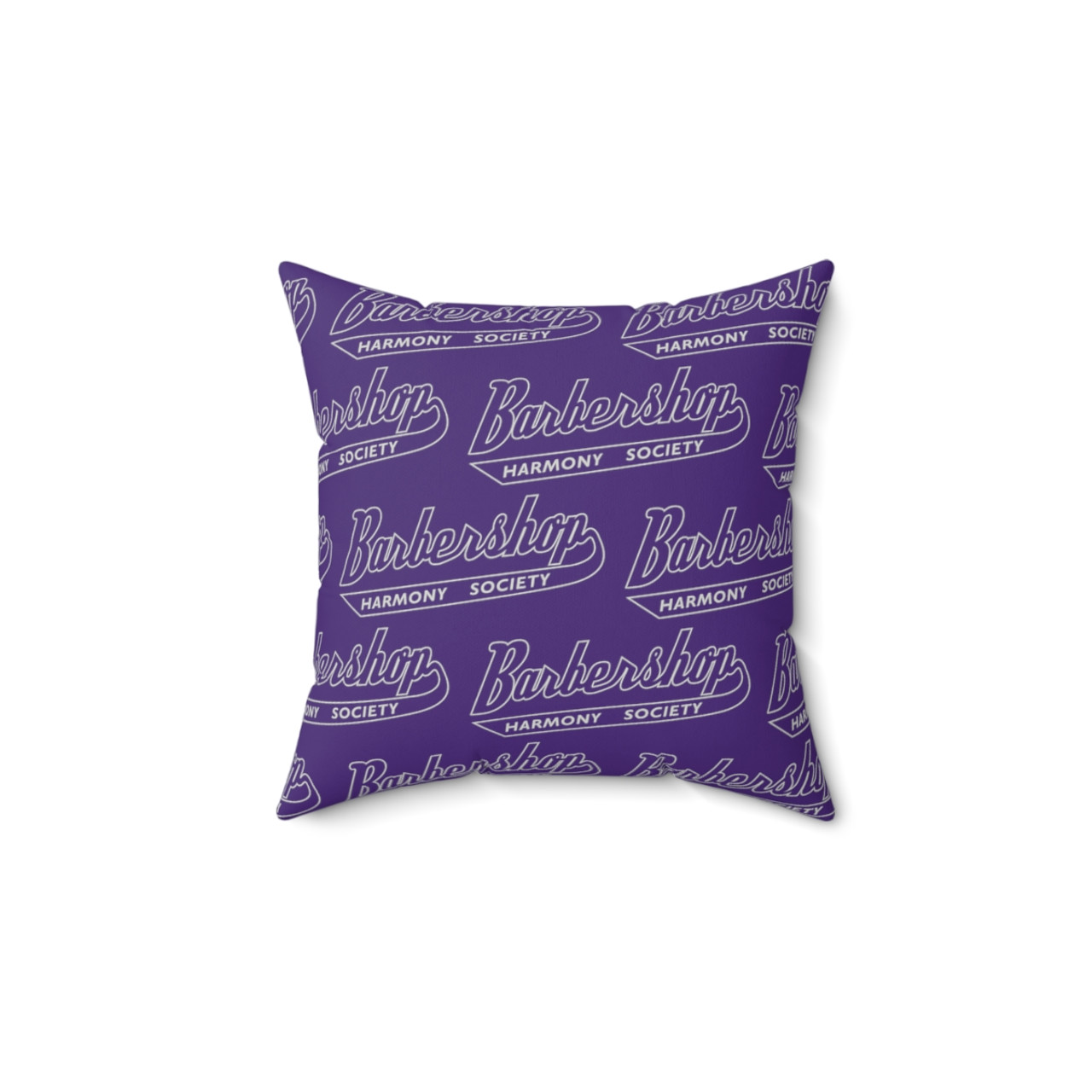 Purple Multi Barbershop Harmony Society "Uni" Polyester Square Pillow