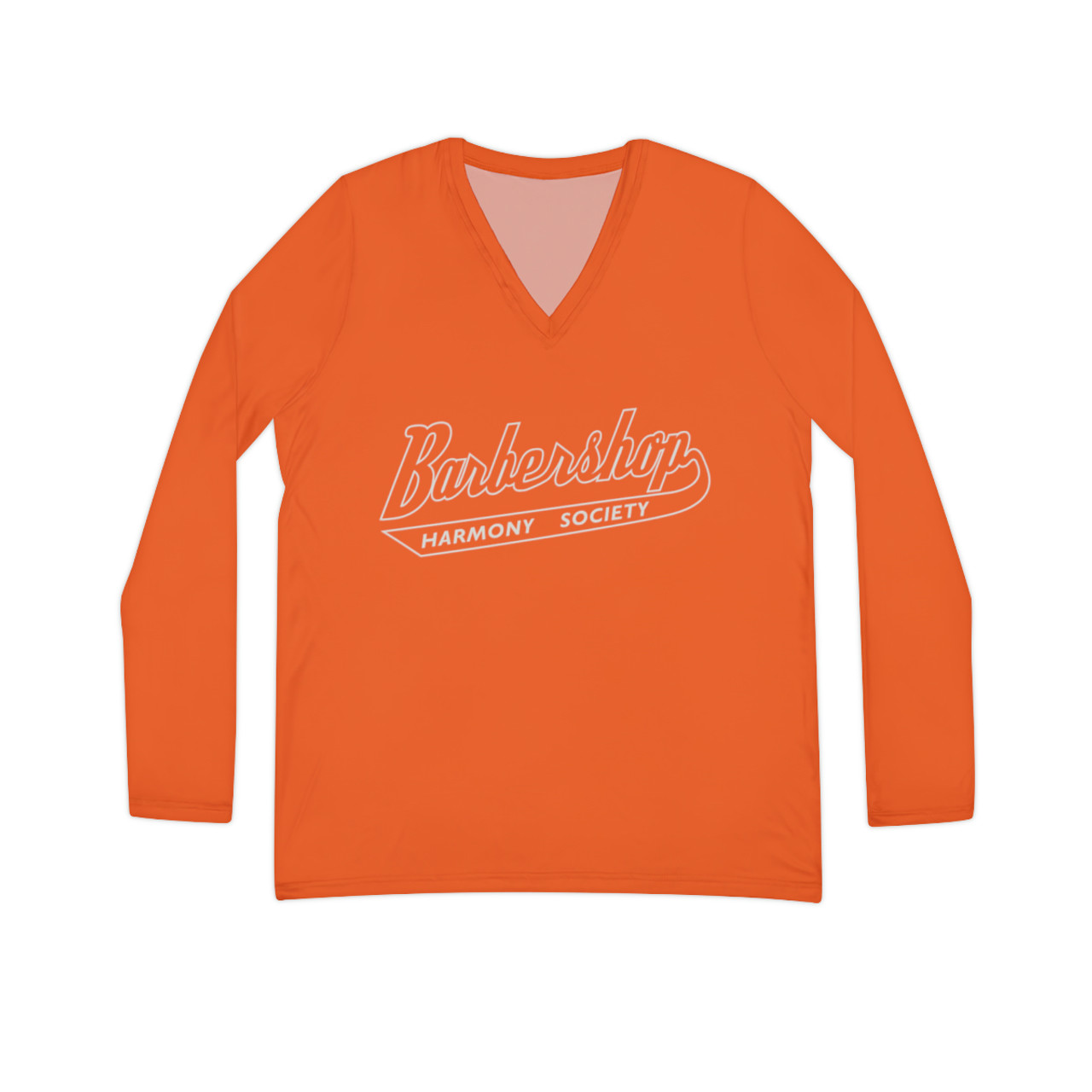 Women's Barbershop Harmony Society Orange Long Sleeve V-neck Shirt