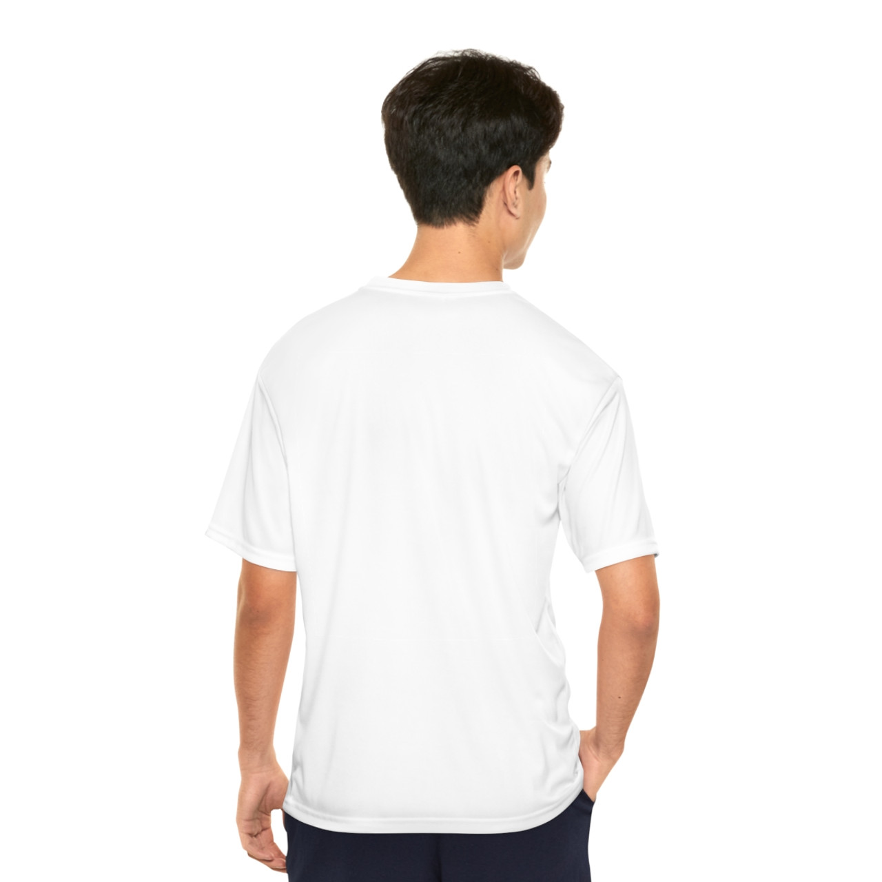 Men's White Performance T-Shirt with Navy BHS est 1938