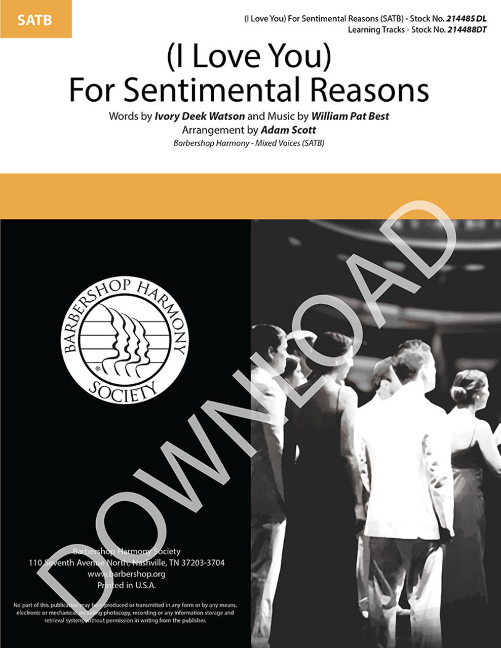 (I Love You) For Sentimental Reasons (SATB) (arr. Scott) - Download