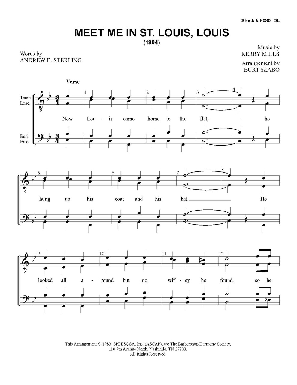 Meet Me In St. Louis, Louis (TTBB) (arr. Szabo) - Download