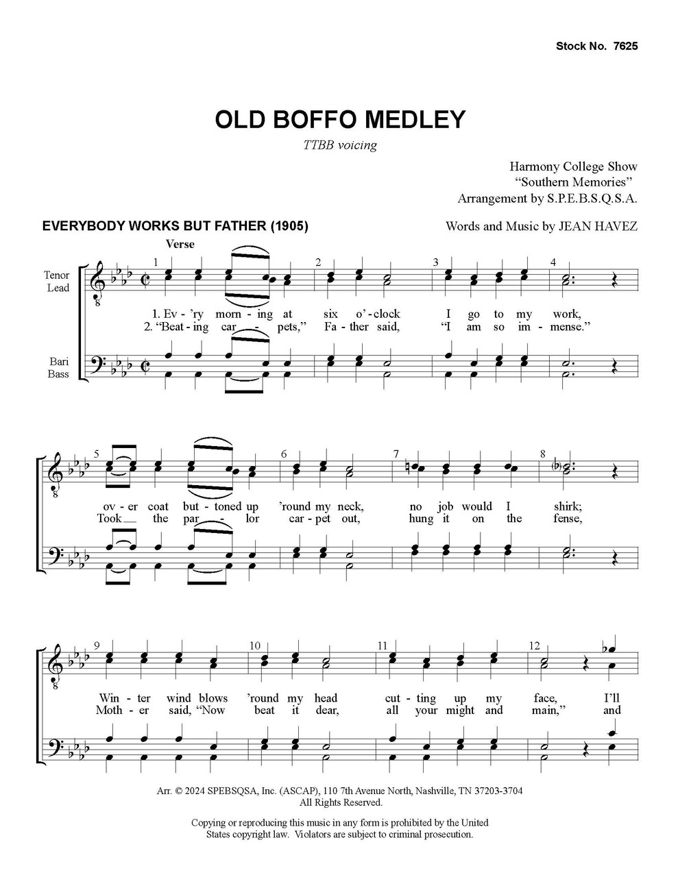Old Boffo Medley (TTBB) - Download