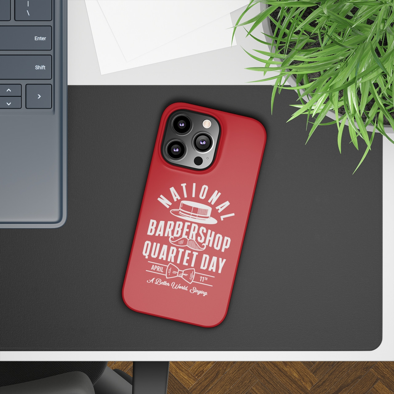 National Barbershop Quartet Day Slim Cases for iPhone and Samsung Galaxy- Red