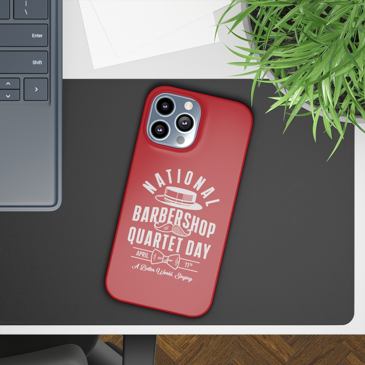 National Barbershop Quartet Day Slim Cases for iPhone and Samsung Galaxy- Red