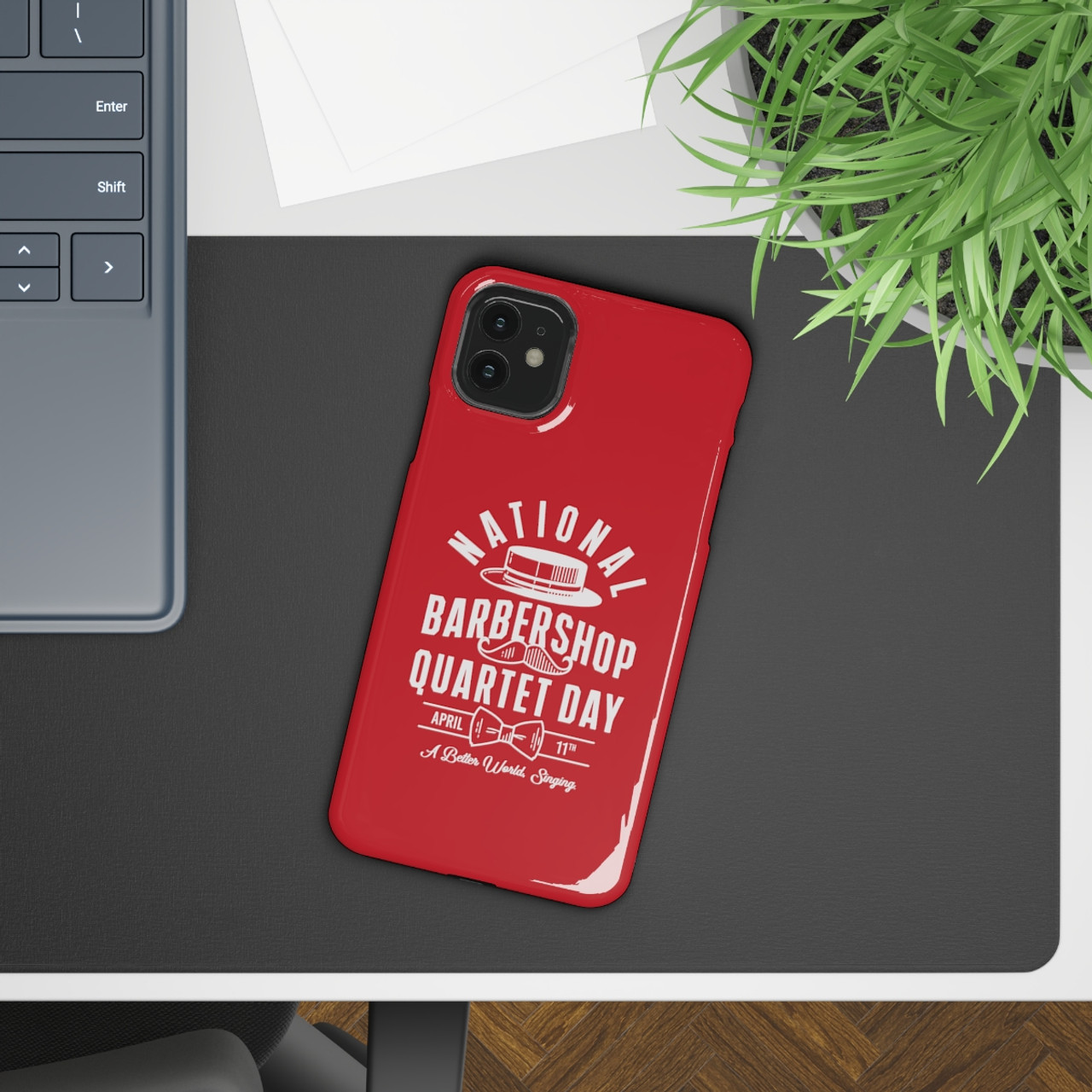 National Barbershop Quartet Day Slim Cases for iPhone and Samsung Galaxy- Red