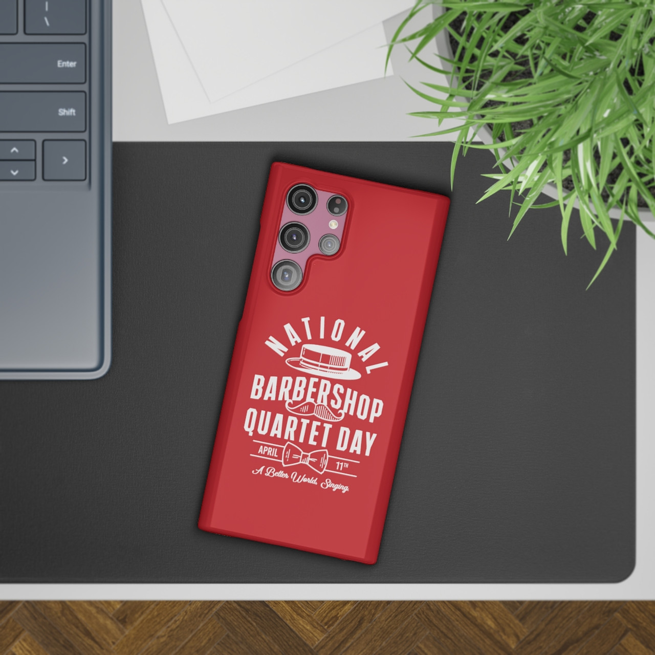 National Barbershop Quartet Day Slim Cases for iPhone and Samsung Galaxy- Red