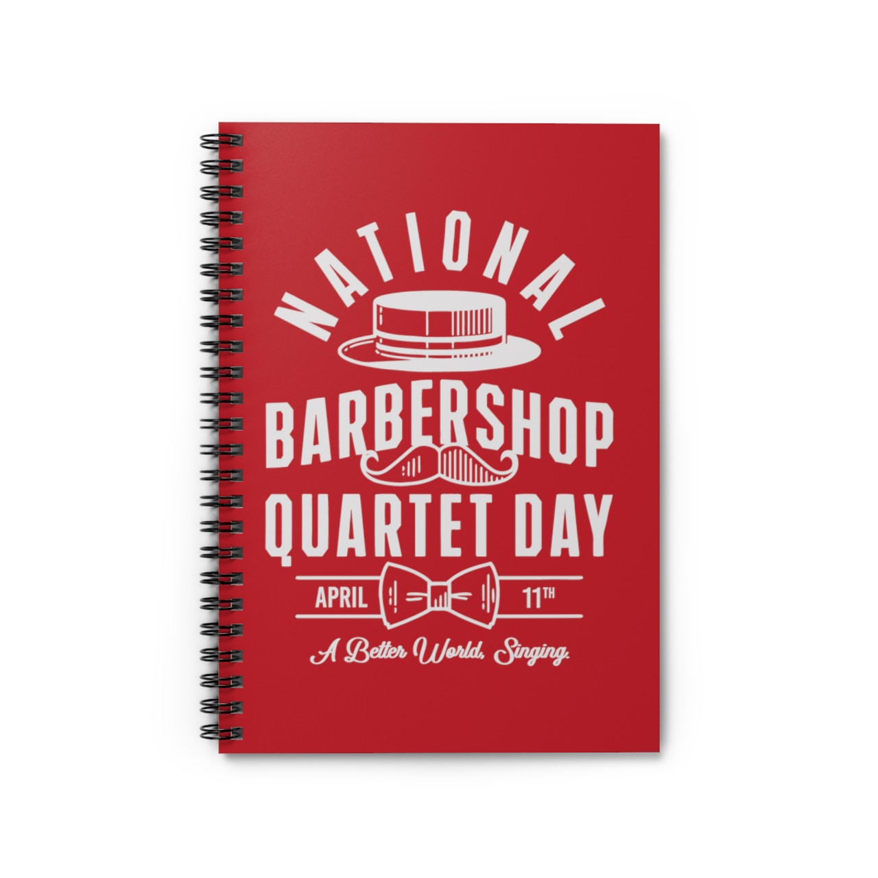 National Barbershop Quartet Day Spiral Notebook - Ruled Line