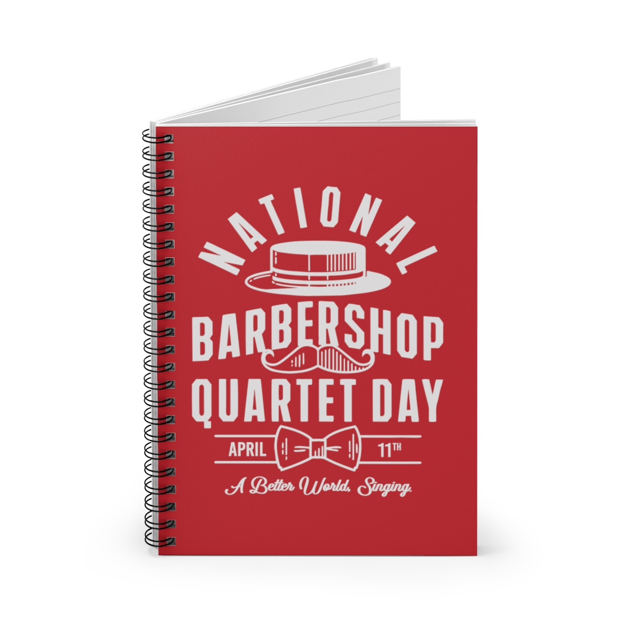 National Barbershop Quartet Day Spiral Notebook - Ruled Line