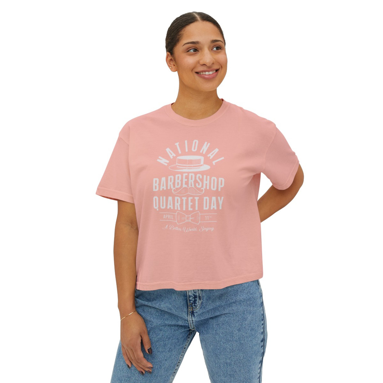 Women's National Barbershop Quartet Day Boxy Tee- Multiple Colors Available