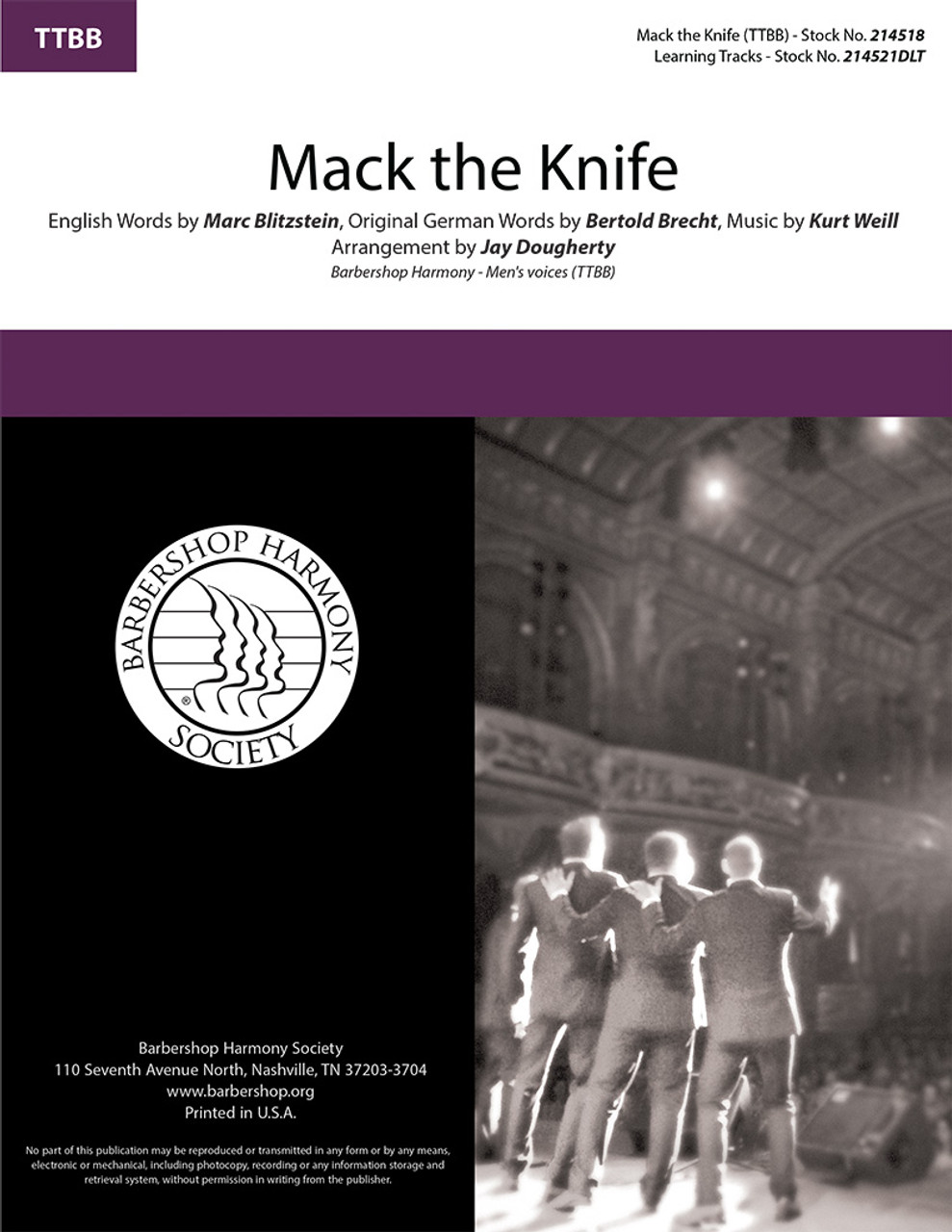 Mack the Knife (TTBB) (arr Dougherty)