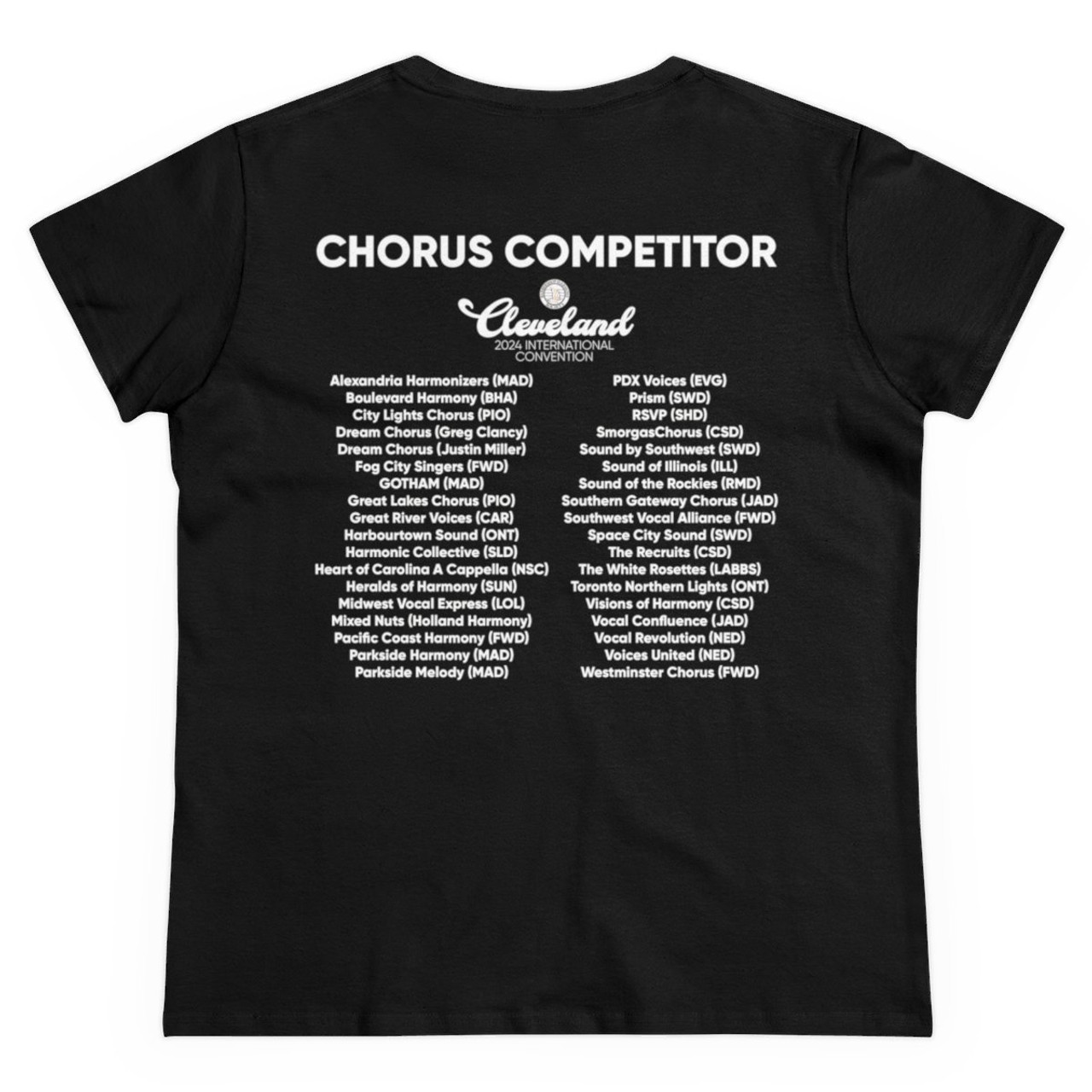 Women's 2024 Chorus Competitor Tee- Multiple Colors Available