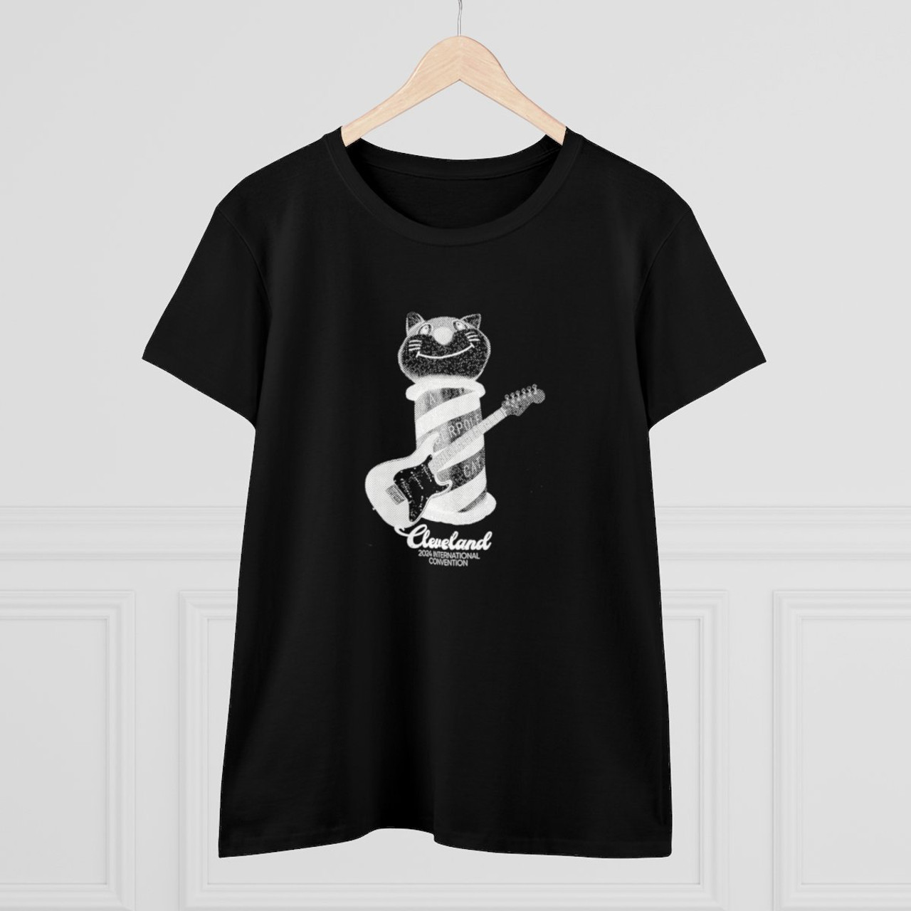 Women's Cleveland Rock n RollCat Scoop Neck Midweight Cotton Tee- Multiple Colors Available