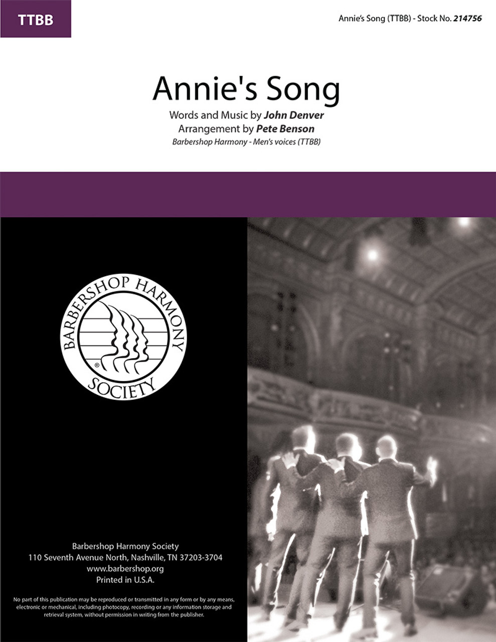 Annie's Song (TTBB) (arr. Benson)