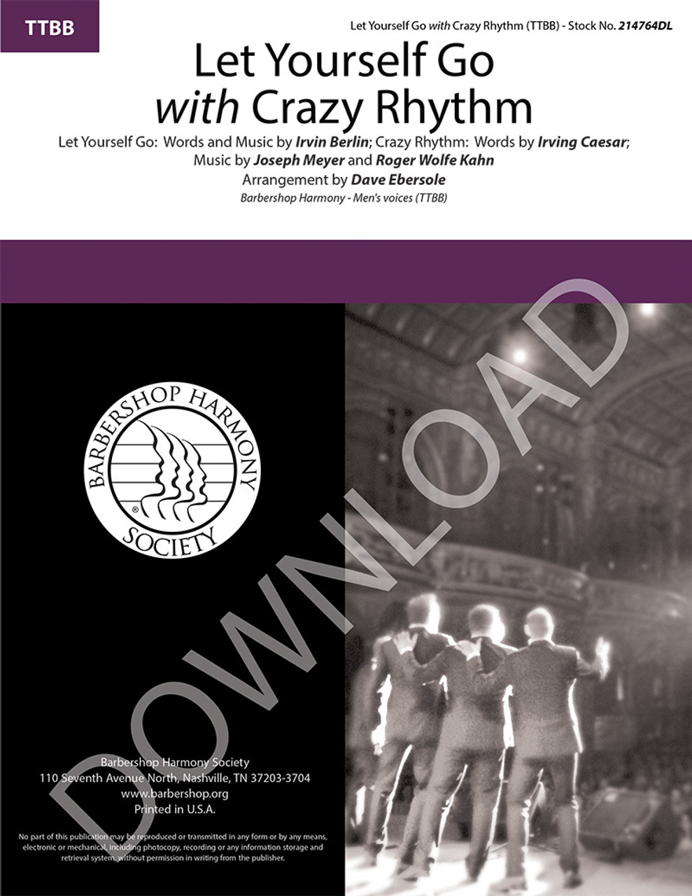 Let Yourself Go/Crazy Rhythm Medley (TTBB) (arr. Ebersole) - Download