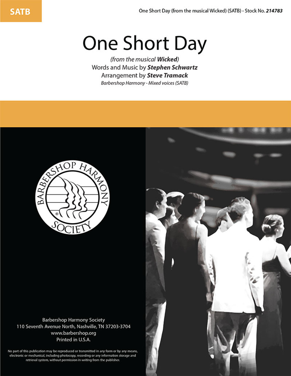 One Short Day (from WICKED) (SATB) (arr. Tramack)