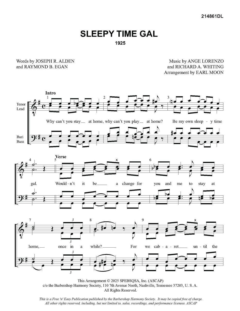 Sleepy Time Gal (TTBB) (Moon)  - Free-n-Easy Download