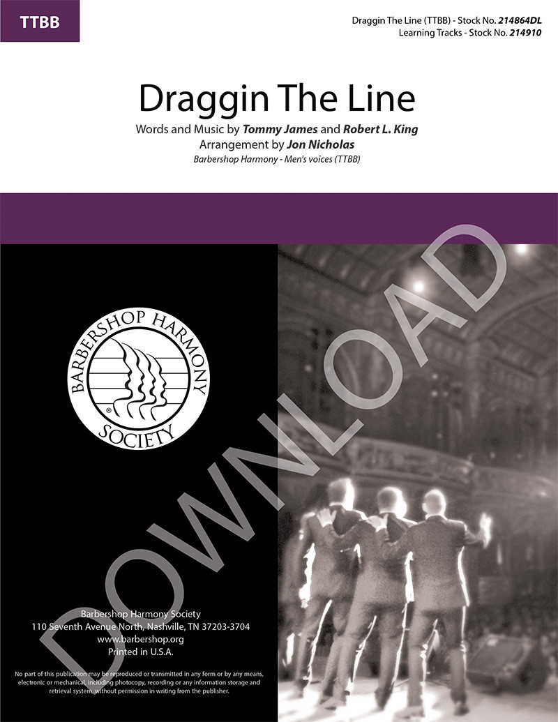 Draggin The Line (TTBB) (arr. Nicholas) - Download