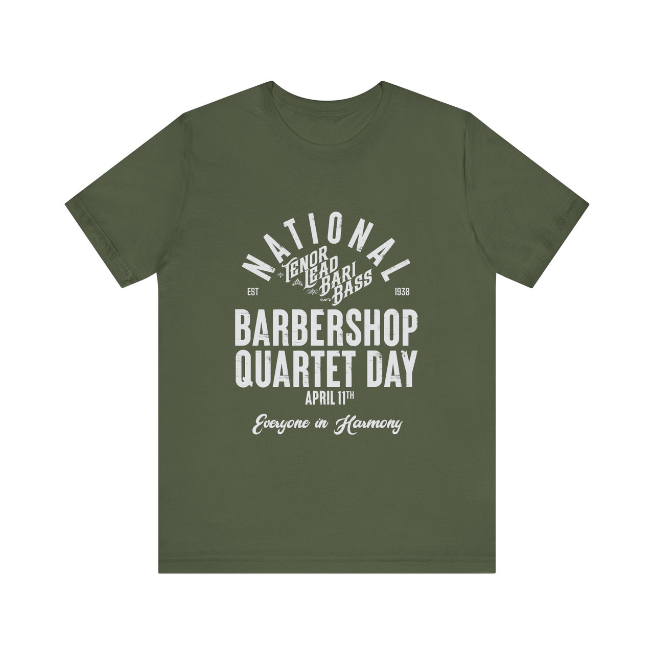 National Barbershop Quartet Day T-shirt - TENOR LEAD BARI BASS - Multiple Colors Available!