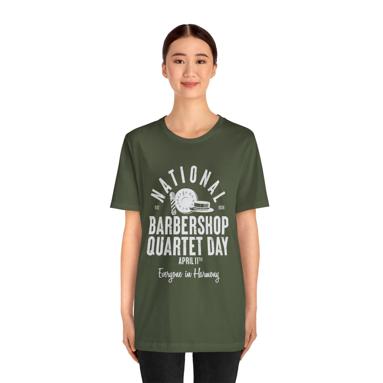 National Barbershop Quartet Day T-shirt - ICONS - barberpole, pitch pipe, boater hat - Multiple Colors Available!