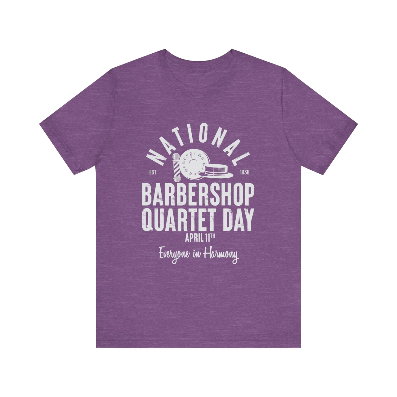 National Barbershop Quartet Day T-shirt - ICONS - barberpole, pitch pipe, boater hat - Multiple Colors Available!