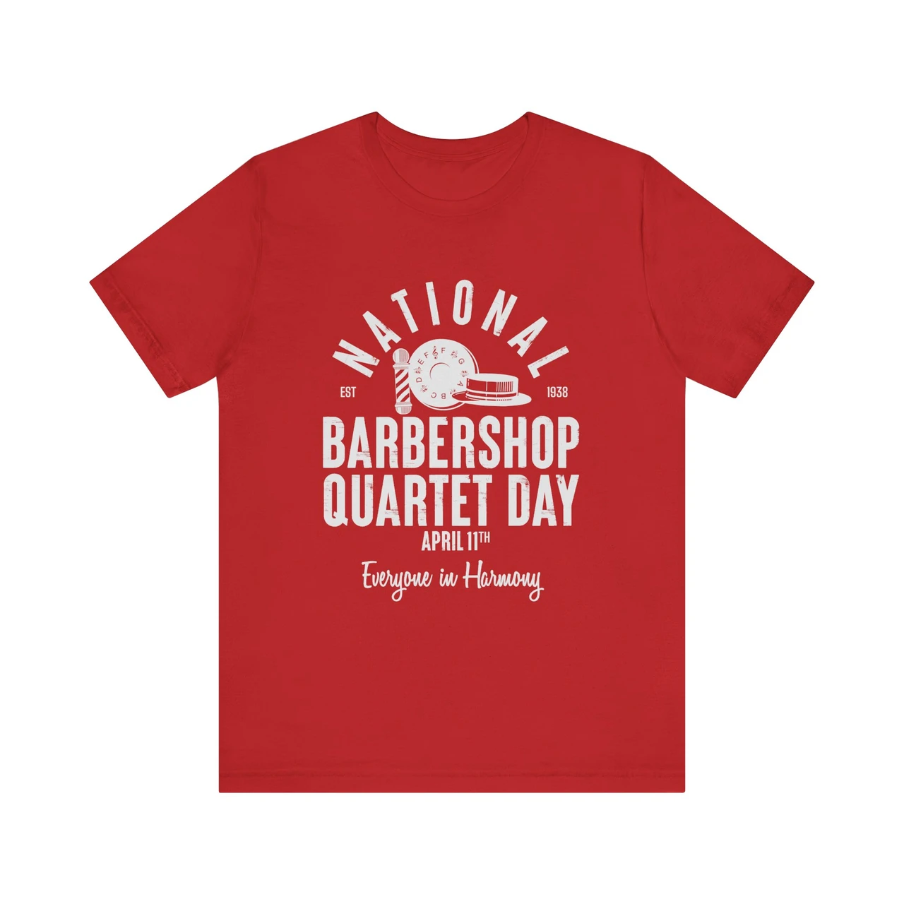 National Barbershop Quartet Day T-shirt - ICONS - barberpole, pitch pipe, boater hat - Multiple Colors Available!