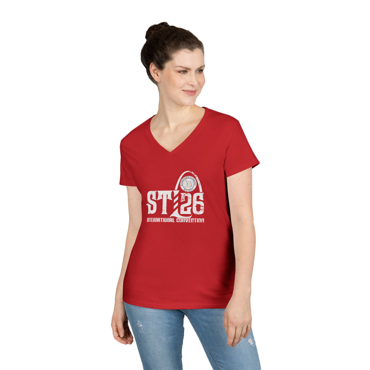 St. Louis Chorus Competitors (WITH CHORUS NAMES) Women's V-Neck T-Shirt