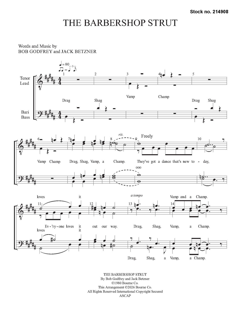 The Barbershop Strut (SATB) (Mastrull) - as sung by Smoke Ring Quartet