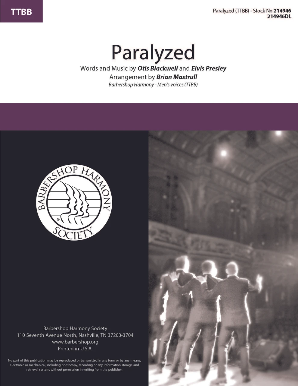 Paralyzed (TTBB) (arr. Mastrull)